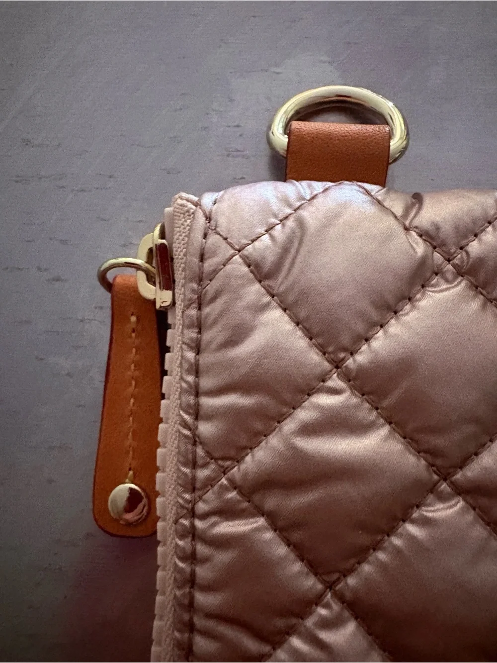 MZ Wallace Quilted Rose Gold Pouch perfect for laptop 13x10” never used - Picture 2 of 5